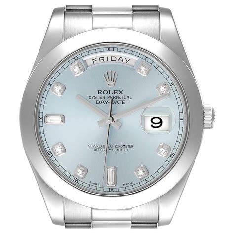 rolex platinum president blue dial|More.